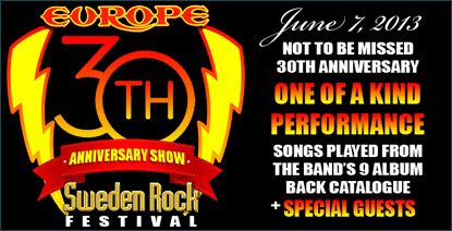 Banner Tour de EUROPE "Sweden Rock Festival 2013"
